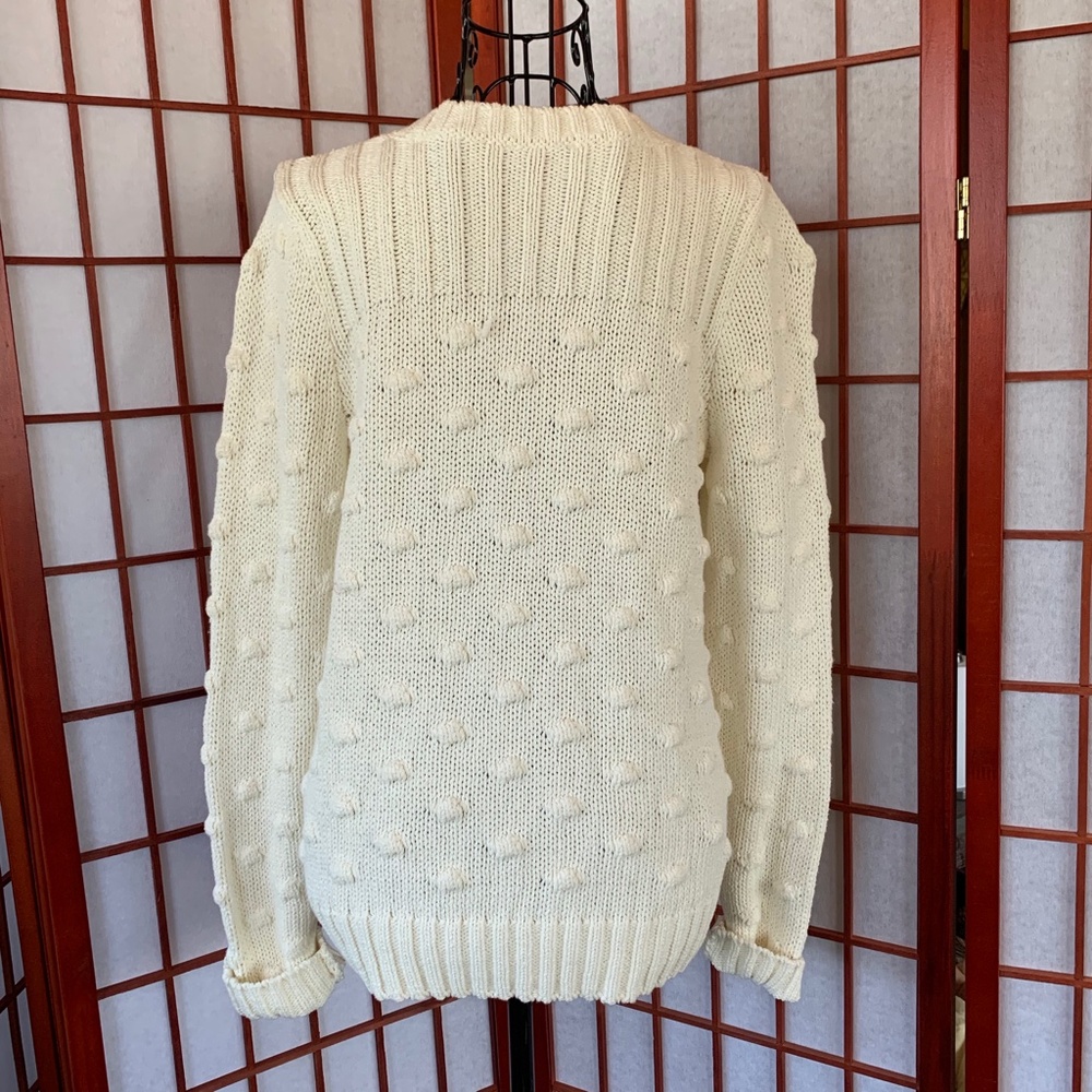 Vince Camuto NWT Ivory Textured Cotton Sweater - Picture 3 of 6